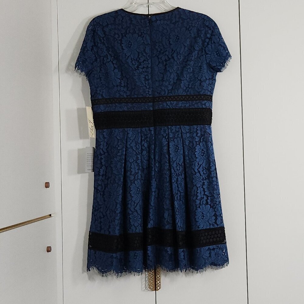 NWT Eliza J Lace Dress Size 12P Blue Pockets Wedding/Cocktail - Picture 4 of 5